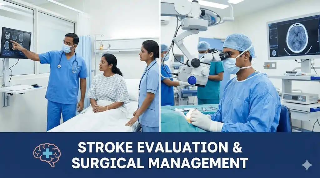 Stroke evaluation and surgical management